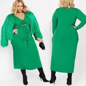 NWT City Chic Blakely Maxi Dress In Green Jelly Belly Size Women's 24W/3X